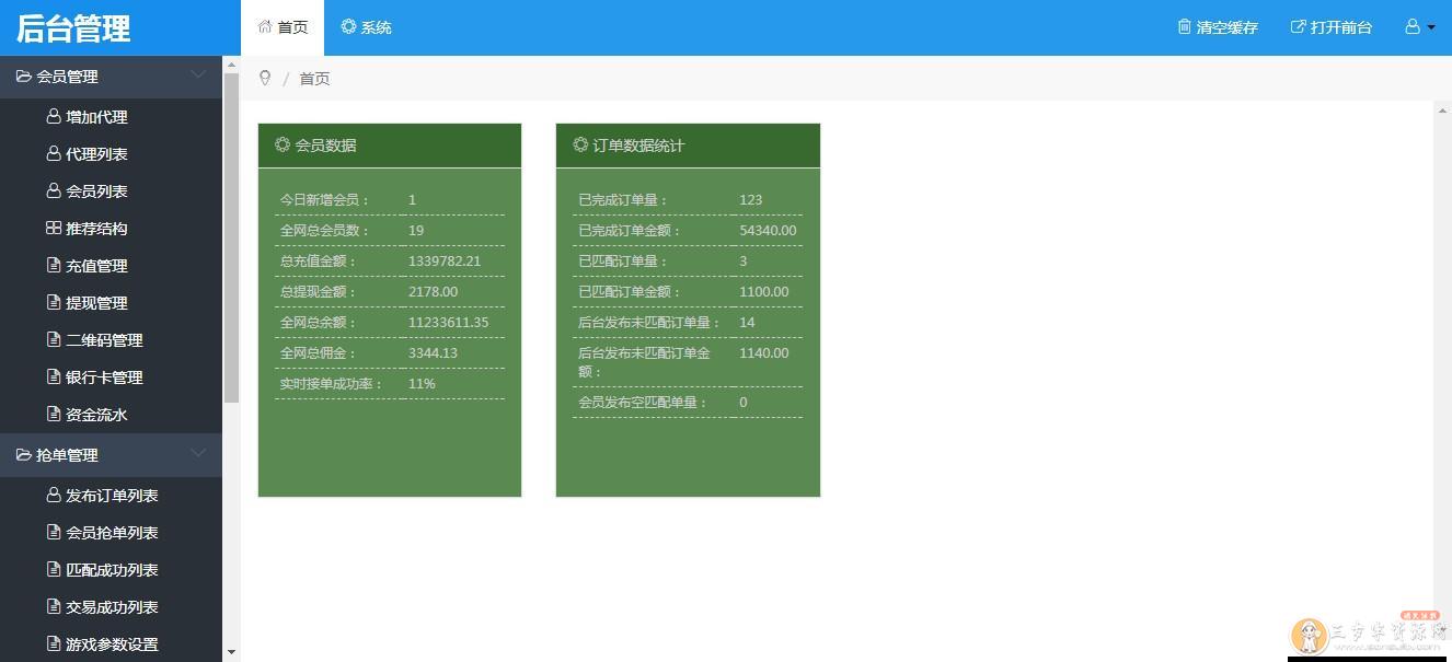2020二开版/用户/商户/代理/三合一/接单返利/自动抢单系统